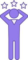 Excited Colored Icon. Icon of a Man with Raised Hands Excitedly. Emotions and Mood Concept vector