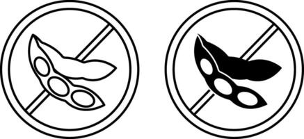 Soy Free Icons. Black and White Icons. Label for a Soy Free Product. Healthy Eating vector