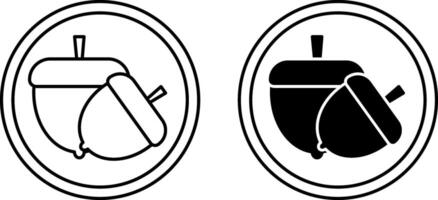 Icons Contains Nuts. Black and White Icons. Label for Products Containing Nuts. Risk of Food Allergy vector