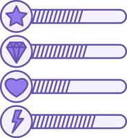 Colored Gaming Bars Icon. Icon of Progress Indicators in Games. Computer Games Concept vector