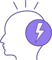 Stressed Color Icon. Icon of Depressed and Anxious Person. Emotions and Mood Concept vector