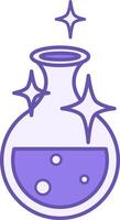 Colored Potion Icon. Icon of a Bottle with Magic Elixir for Games. Computer Games Concept vector