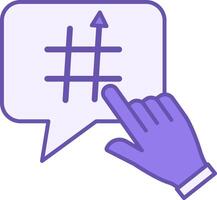 Color Icon Trending. Hashtag Icon with Up Arrow and Index Finger. Popularity, Increase in the Number of Search Queries. Social Media Concept vector