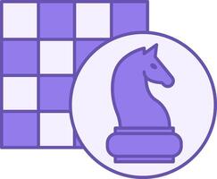 Colored Chess Icon. Icon of Chess Board and Knight Piece. Chess figure. Board Game Concept vector