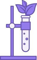 Biology Color Icon. Icon of Laboratory Test Tube with Plant. Studying the Subject at School. Education Concept vector