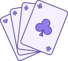 Colored Card Game Icon. Four Suits of Playing Cards. Poker. Gambling Concept vector