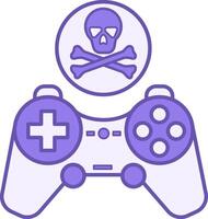 Color Icon Game Over. Icon of Game Gamepad and Skull and Crossbones. Cybersport. Computer Games Concept vector
