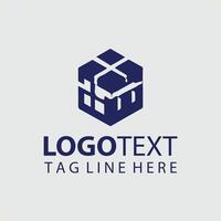 A cube logo design for a business vector