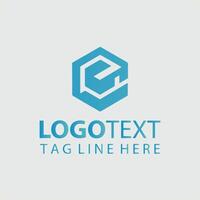 A blue hexagon logo design for a business vector
