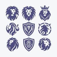 Lion emblem set, lion head, lion crest, lion shield, lion crest, lion emblem vector