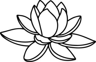 Outline Lotus flower doodle icon Coloring vector