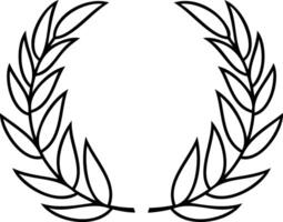 Sketch Laurel wreath icon Eco clipart Outline Branch with leaf vector
