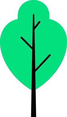 Doodle green tree icon Wood clipart