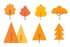 Autumn tree and foliage. Seasonal and holiday for icon element and illustration vector
