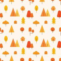 Autumn tree and foliage seamless pattern background. Seasonal and holiday for wrapping, wallpaper and illustration vector