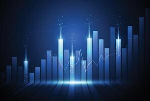 Business candle stick graph chart of stock market investment trading on white background design. Bullish point, Trend of graph vector