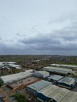 Aerial View of Central City Centre Elstree Uxbridge London City of England, Great Britain. It Was Rainy and Cloudy Day with Strong Winds over England, Drone's Camera view Captured on April 4th, 2024 photo