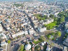 High Angle View of Most Beautiful and Attractive British Tourist Attraction of Brighton seaside resort and Beach City of East Sussex, England GB. Footage Captured with Drone's Camera on May 9th, 2024 photo