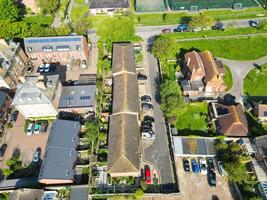 High Angle View of Most Beautiful and Attractive British Tourist Attraction of Brighton seaside resort and Beach City of East Sussex, England GB. Footage Captured with Drone's Camera on May 9th, 2024 photo
