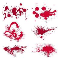 Horror Blood Red Splashes set on White for Halloween and Thriller Projects vector