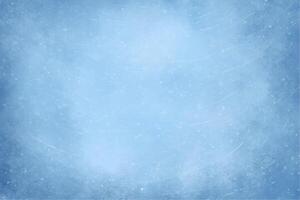 Cool Blue Watercolor Background with Snow, Ice Rink Texture and Skating Marks for Winter Season vector
