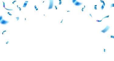 Blue confetti celebration party background design, Falling shiny blue confetti isolated on transparent background. Can be used for celebration, Christmas, New Year, Carnival festivity, confetti, vector