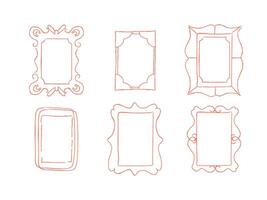 Set of 6 Christmas doodle frames. Merry Christmas frame set vector