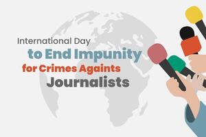 al day to end impunity for crimes againts journalists poster vector