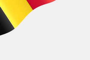 Belgium flag waving 3D gradient effect shiny silk textured frame. vector