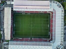 An Aerial View of Buildings at Central Bristol City of Southwest of England, United Kingdom. May 27th, 2024. The High Angle Footage Was Captured with Drone's Camera from High Altitude. photo