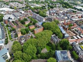 An Aerial View of Buildings at Central Bristol City of Southwest of England, United Kingdom. May 27th, 2024. The High Angle Footage Was Captured with Drone's Camera from High Altitude. photo