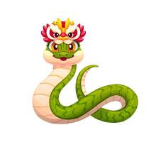 Chinese lunar New Year snake in dragon mask vector