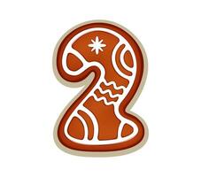 Gingerbread Christmas font, cookie number 2 type vector