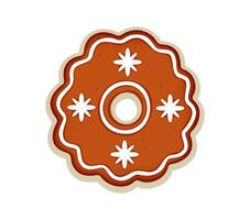 Christmas font gingerbread cookie biscuit number 0 vector