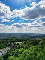 High Angle View of Historical Bath City of England United Kingdom During Partially Cloudy Day of May 27th, 2024, Aerial Footage Was Captured with Drone's Camera During Bright Sunny Day photo