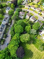 High Angle View of Historical Bath City of England United Kingdom During Partially Cloudy Day of May 27th, 2024, Aerial Footage Was Captured with Drone's Camera During Bright Sunny Day photo