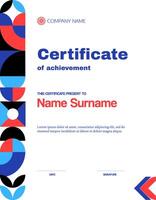 Certificate of achievement template with pattern vector
