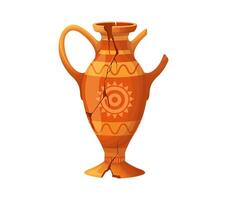 Ancient antique broken vase or and pot and ceramic vector