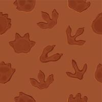 Dinosaur footprint seamless pattern or background vector