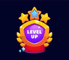 Level Up game reward or rate icon for rank badge vector