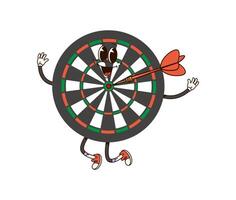 Groovy darts sport character conveys a fun vibe vector