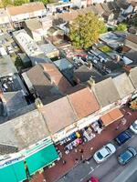 Aerial view of North Luton City of England UK. Aerial Footage Was Captured with Drone's Camera on October 17th, 2024 at Just Before Sunset Time. photo