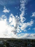 Aerial view of North Luton City of England UK. Aerial Footage Was Captured with Drone's Camera on October 17th, 2024 at Just Before Sunset Time. photo
