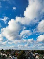 Aerial view of North Luton City of England UK. Aerial Footage Was Captured with Drone's Camera on October 17th, 2024 at Just Before Sunset Time. photo