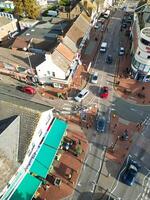 Aerial view of North Luton City of England UK. Aerial Footage Was Captured with Drone's Camera on October 17th, 2024 at Just Before Sunset Time. photo