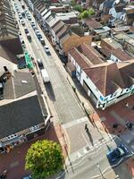 Aerial view of North Luton City of England UK. Aerial Footage Was Captured with Drone's Camera on October 17th, 2024 at Just Before Sunset Time. photo