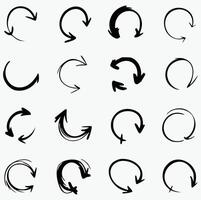 Creative Collection of Circular Arrow Designs in a Variety of Styles and Patterns Showcasing Different Techniques and Artistic Expressions Perfect for Illustrating Processes Cycles and Continuous vector