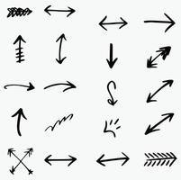 A set of arrows drawn in black ink vector