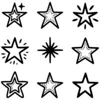 Creative Collection of Unique Star Designs Showcasing a Variety of Artistic Interpretations with Diverse Patterns and Decorative Elements Perfect for Design Inspiration Decoration vector