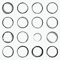 A set of black and white circles with different shapes vector